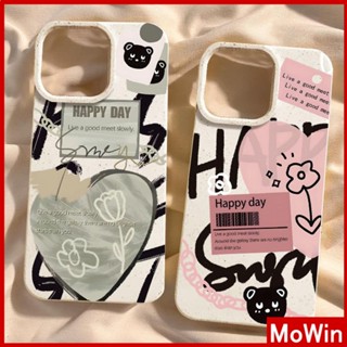 Mowin - เข้ากันได้สำหรับ เคสไอโฟน เคสไอโฟน11 เคส iphone 11 กรณีเป็นมิตรกับสิ่งแวดล้อมสีขาวกรณีนุ่มปกป้องกล้องป้องกันการกันกระแทกสีชมพูรักสีดำภาษาอังกฤษเข้ากันได้กับ iPhone 14 13 PRO MAX 12 11 XR XS 7 8 PLUS