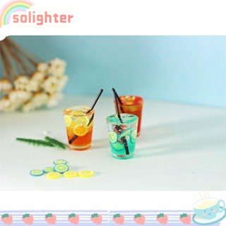 Solighter โมเดลแก้วชาผลไม้จําลอง ขนาดเล็ก ของเล่นสําหรับเด็ก