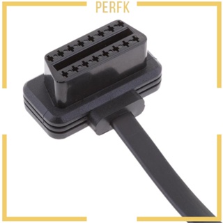 [Perfk] อะแดปเตอร์สายเคเบิล 16 PIN ตัวผู้ เป็นตัวเมีย สีดํา