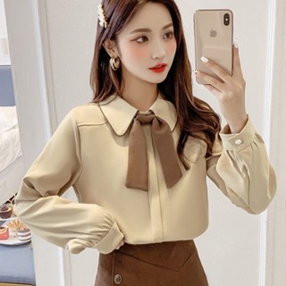 เสื้อเบลาส์ ผูกโบว์ สําหรับผู้หญิง