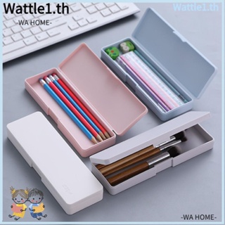 Wttle กระเป๋าเครื่องเขียน กระเป๋าปากกา PP สีชมพูอ่อน สีเทา สีเบจ สีฟ้าอ่อน สร้างสรรค์ สําหรับสํานักงาน 4 ชิ้น