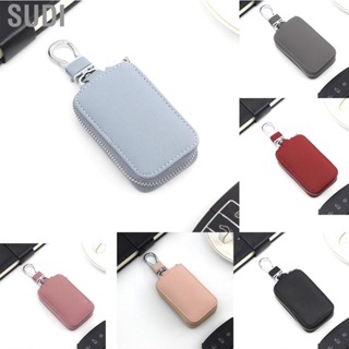 Sudi Portable Zippered Car Key Case Smoother PU Leather Cute Holder Bag for Storaging Carrying