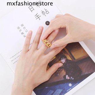 Mxfashione แหวนนิ้วมือ ทรงเรขาคณิต ปรับได้ เก๋ไก๋ บิดได้ โซ่หนา มิดี้ แหวน เครื่องประดับแฟชั่น