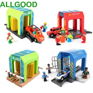 Allgoods ชุดของเล่นรถไฟตํารวจ รถไฟพลาสติกจําลอง DIY