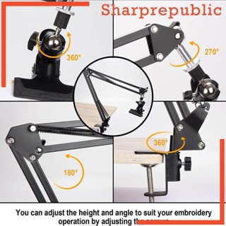 [Sharprepublic] ขาตั้งห่วงเย็บปักถักร้อย พร้อมคลิปหนีบบานพับ อุปกรณ์เสริม สําหรับปักครอสติช