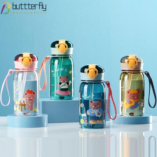 Buttterfly ขวดน้ํา ปลอด BPA ขนาด 400 มล. แบบพกพา กันรั่ว ลายหมี สําหรับเด็ก