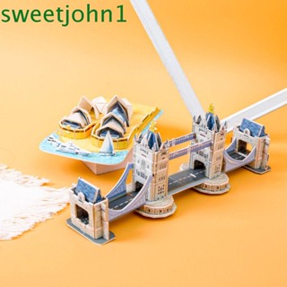 Sweetjohn โมเดลปราสาทกระดาษ รูปการ์ตูนกังหันลม 3D DIY ของเล่นสําหรับเด็ก