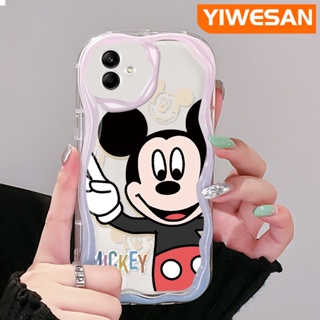 เคสโทรศัพท์มือถือ ซิลิโคนใส กันกระแทก ลายการ์ตูนมิกกี้เมาส์น่ารัก สีครีม สําหรับ Samsung A04 A04E M04 F04