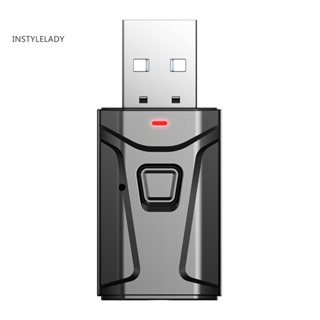 Instylelady อะแดปเตอร์รับส่งสัญญาณเสียงสเตอริโอ USB บลูทูธ 50 35 มม. AUX สําหรับ PC TV