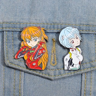 เข็มกลัดโลหะ EVA ลายอนิเมะญี่ปุ่น Rei Ayanami และ Asuka เครื่องประดับ สําหรับเพื่อน