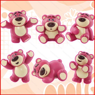 Ere1 โมเดลฟิกเกอร์ Toy Story Lotso สตรอเบอร์รี่ หมี ของเล่น สําหรับตกแต่งบ้าน ของขวัญ เก็บสะสม 6 ชิ้น