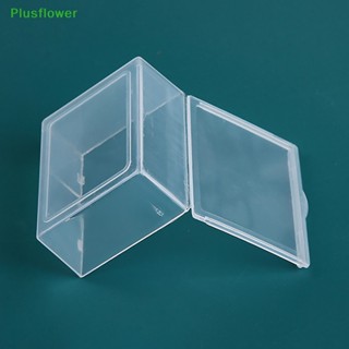 (Plusflower) กล่องเก็บเครื่องประดับ ลูกปัด ทรงสี่เหลี่ยม ขนาดเล็ก สีโปร่งใส