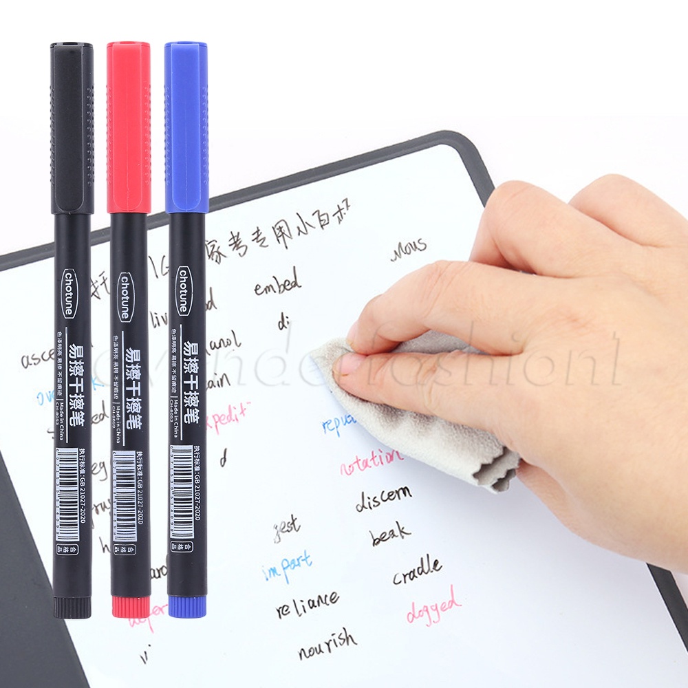 ปากกามาร์กเกอร์ลบได้ 0.5 มม. 3 สี / ปากกามาร์กเกอร์ไวท์บอร์ด แบบลบได้ / ปากกามาร์กเกอร์ ปลายละเอียดพิเศษ / เครื่องเขียนบันทึกการประชุม สํานักงาน โรงเรียน /