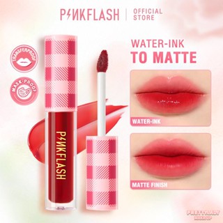 [เปิดตัวใหม่] PINKFLASH Water Tint Lip Glaze กันน้ำ Long Lasting Airy Matte Liquid Lip Gloss ลิปสติก ♥ Dare to be Beautiful