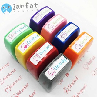 Janfat แสตมป์ตรายาง ลายการ์ตูนภาษาอังกฤษ DIY ของเล่นสําหรับเด็ก