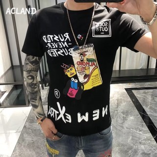 Acland เสื้อยืดผู้ชาย ผู้ชายเสื้อเชิ้ต เสื้อยืด ผ้านุ่ม ใส่สบาย ไม่หด ไม่ต้องรีด MTX2390KFN 37Z230913