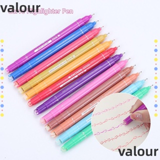 Valour ปากกาไฮไลท์ ทรงโค้ง 12 สี สําหรับวาดภาพ ตกแต่งสมุดภาพ