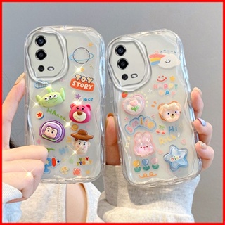 เคสโทรศัพท์มือถือแบบนิ่ม tpu ใส ลายก้อนเมฆ หมีน้อย พร้อมตุ๊กตาหมี สําหรับ OPPO A55 4G A55 TY