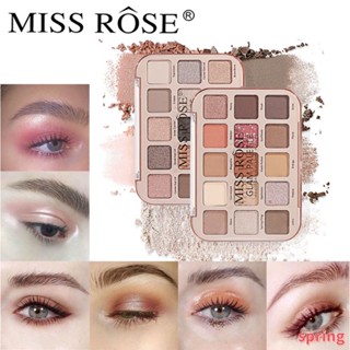 พาเลตต์อายแชโดว์ MISS Rose เนื้อแมตต์ กลิตเตอร์ เอิร์ธโทน ชิมเมอร์ อายแชโดว์ซากุระ คริสต์มาส สีชมพู เม็ดสีติดทนนาน แต่งหน้าเกาหลี 1 ชิ้น