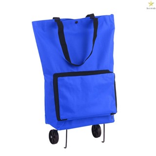 Collapsible Shopping Cart Reusable Foldable Grocery Bags Travel Bag Blue