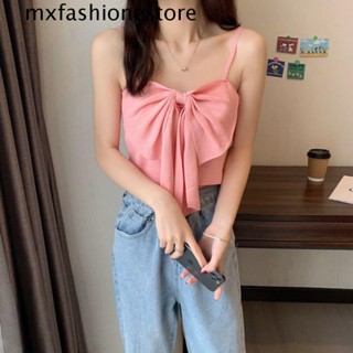 Mxfashione เสื้อชั้นในสตรี สตรีทแวร์ ไร้รอยต่อ เปลือยหลัง ชุดชั้นใน คอวี หวาน สายคล้องไหล่