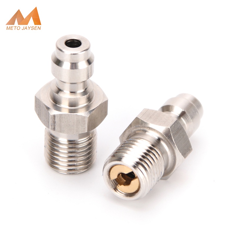 อะแดปเตอร์ข้อต่อปั้มลม สเตนเลส M10x1 8 มม. 1/8NPT 1/8BSPP 2 ชิ้น ต่อชุด