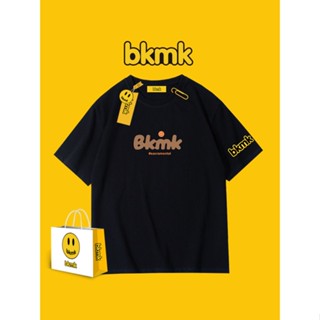 Bkmk เสื้อยืดแขนสั้น ผ้าฝ้าย พิมพ์ลาย สไตล์อเมริกัน สําหรับผู้ชาย