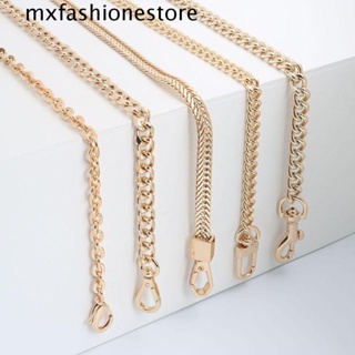 Mxfashione สายโซ่โลหะถัก หนัง PU ยาว ถอดออกได้ สําหรับกระเป๋าถือ กระเป๋าสะพายไหล่ Diy