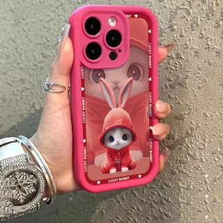 เคสโทรศัพท์มือถือแบบนิ่ม กันกระแทก ลายกระต่ายขี่รถ สีแดง สําหรับ Iphone 13 14promax 12 11 7 8 M5X1