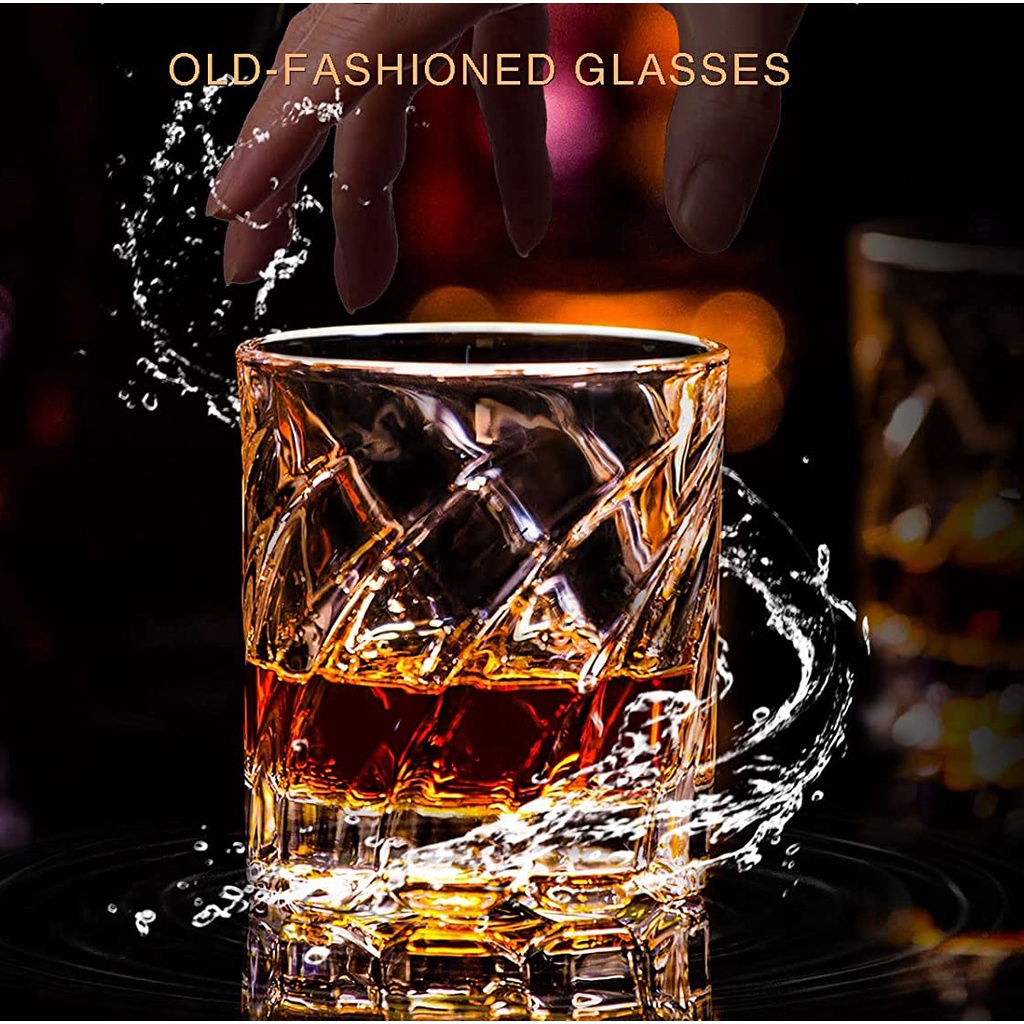 1PCS Rotating Whiskey Glass Old Fashioned Glass for Drinking Bourbon,Scotch,Cocktails or Tea,Whiskey