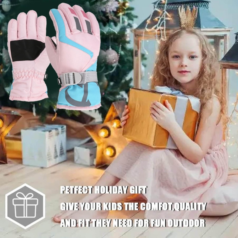 Omg * 1 คู่ฤดูหนาว Warm Mittens ถุงมือเล่นสกีกลางแจ้งสเก็ต Essential สําหรับ 3-16T เด็ก