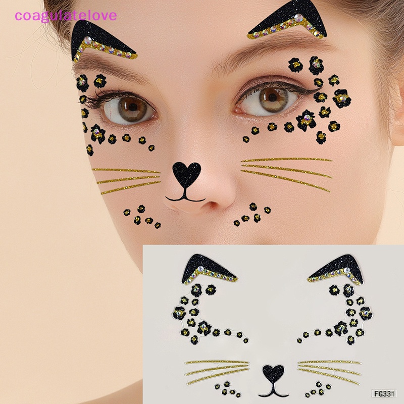 Coagulatelove สติกเกอร์อะคริลิค ลายแมวน่ารัก 3D สําหรับติดตกแต่งใบหน้า 1 ชิ้น [ขายดี]