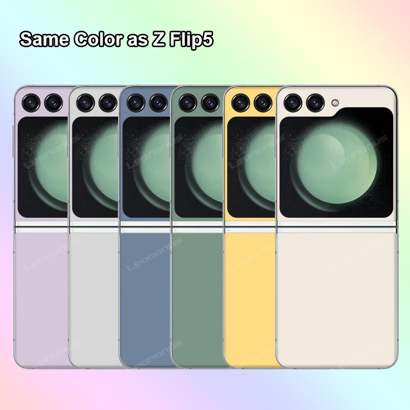 สีเดียวกับ Z Flip5 Decal Skin สําหรับ Samsung Galaxy Z Flip 5 4 3 6 7 ป้องกันหน้าจอฟิล์ม 3M Wrap สติกเกอร์ธรรมดา