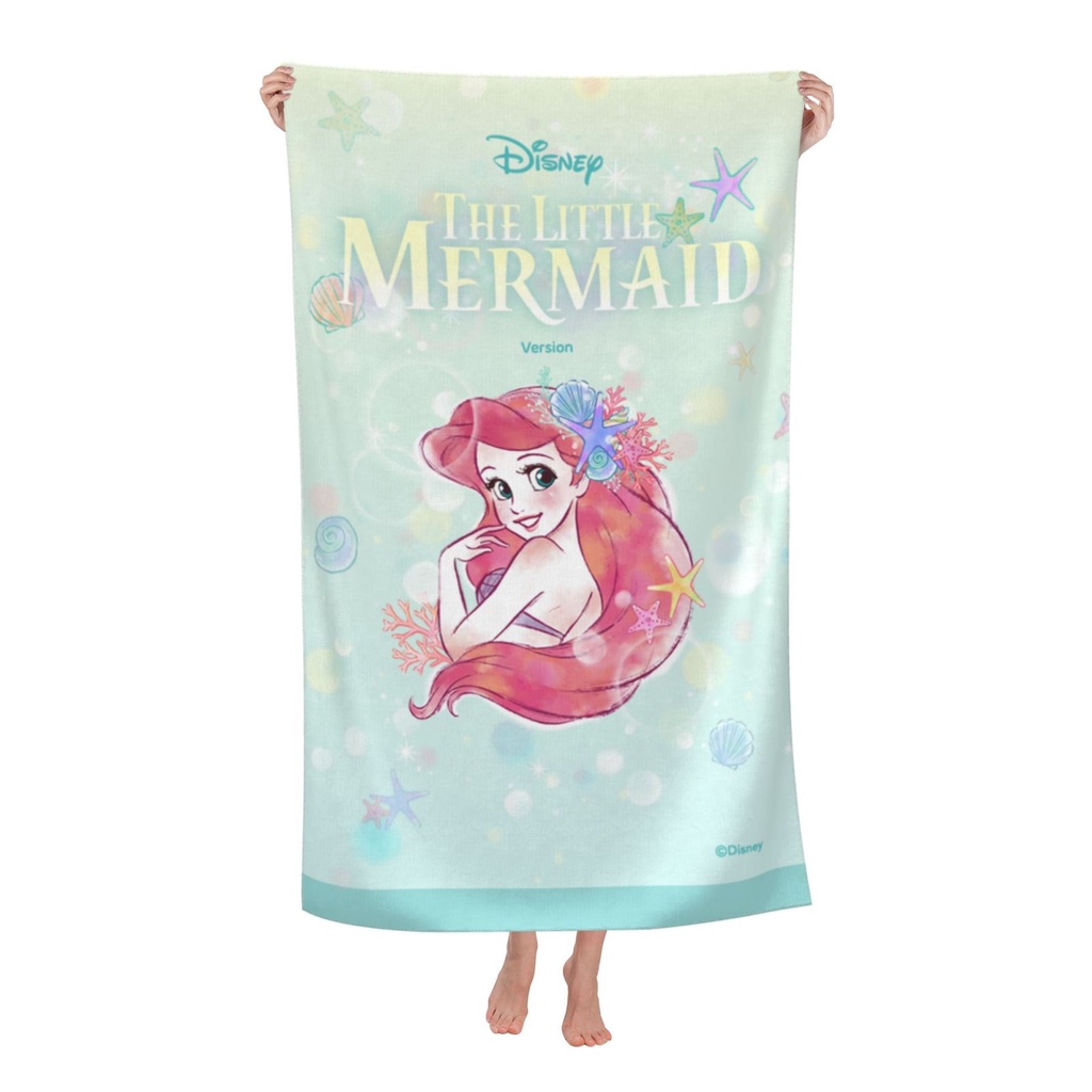 Ariel เสื้อคลุมอาบน้ํา ผ้าขนหนูไมโครไฟเบอร์ พิมพ์ลายดิสนีย์ 130*80 ซม. (52*32 นิ้ว)