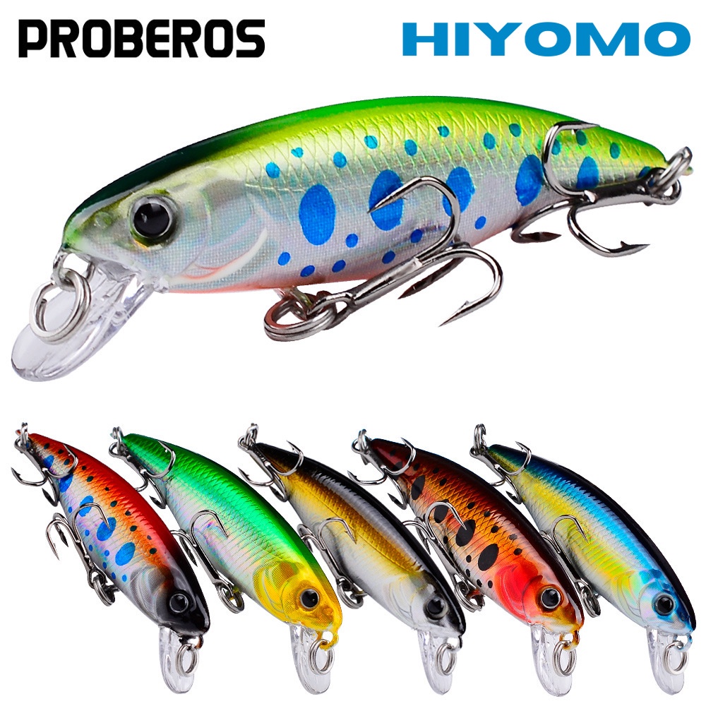 PROBEROS เหยื่อตกปลาน้ำเกลือ Sinking Minnow ขนาด 5.7 ซม. หนัก 4.5 กรัม ทำจากวัสดุ_hard_bait ใช้งานได้ดีสำหรับการตกปลาในน้ำเค็ม