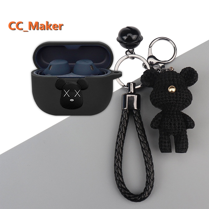 For Jabra Elite 8 Active Case Cartoon Mario Doraemon Keychain Pendant Jabra Elite 8 Active Silicone 