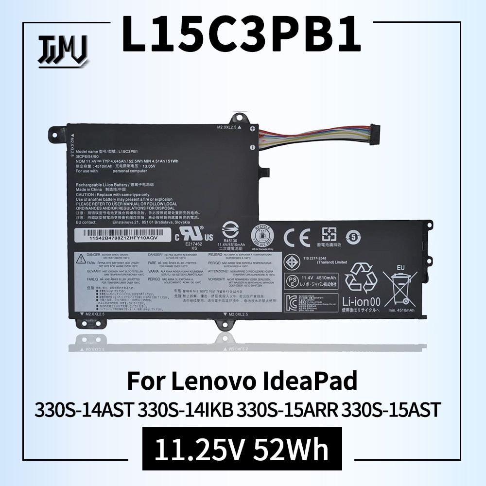 แบตเตอรี่แล็ปท็อป L15C3PB1    Lenovo Ideapad 330S 330S-14IKB 330S-14AST 330S-15AST 330S-15IKB 5B10W67358 L15L3PB0