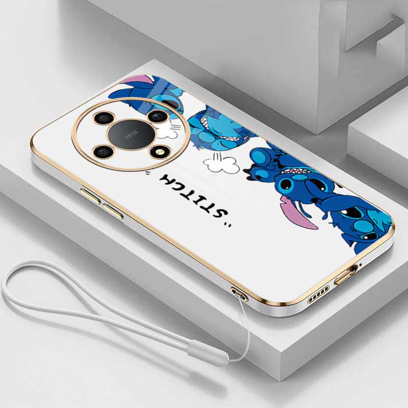 Honor X9d X9c X9b X9a 5G Casing Cartoon Monsters Mobile Case Big Eyes Stitch Straight Edge Full Came