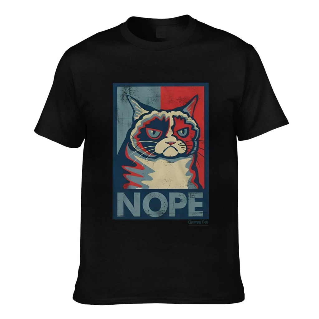 เสื้อยืด Cotton Hot Grumpy Cat Nope Vintage