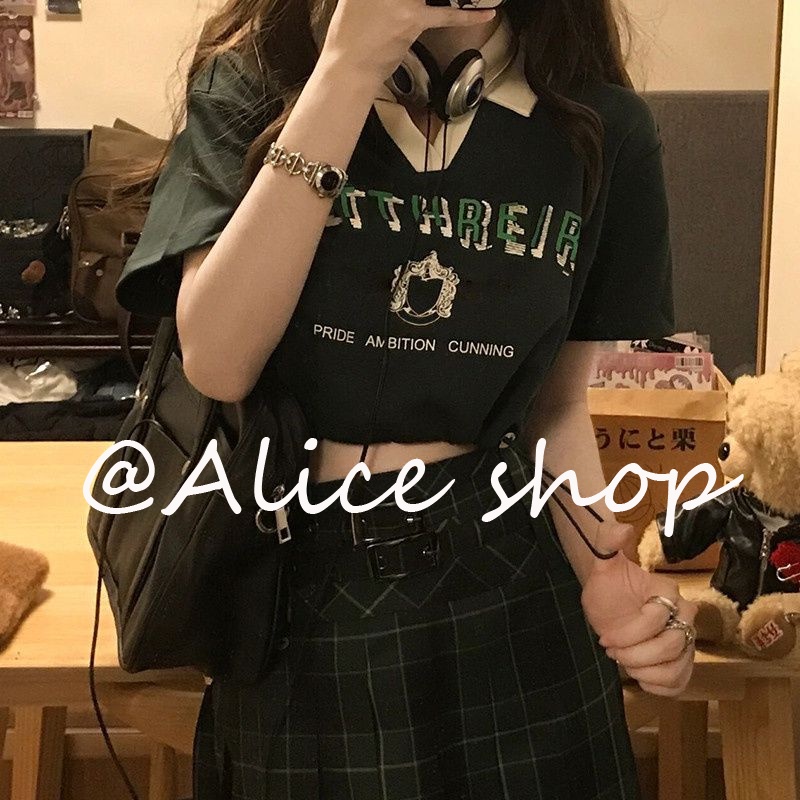 Alice เสื้อครอป เสื้อแฟชั่นผู้หญิง ล้ำสมัย คลาสสิค น่ารัก สไตล์ A29J0LJ 42Z231019