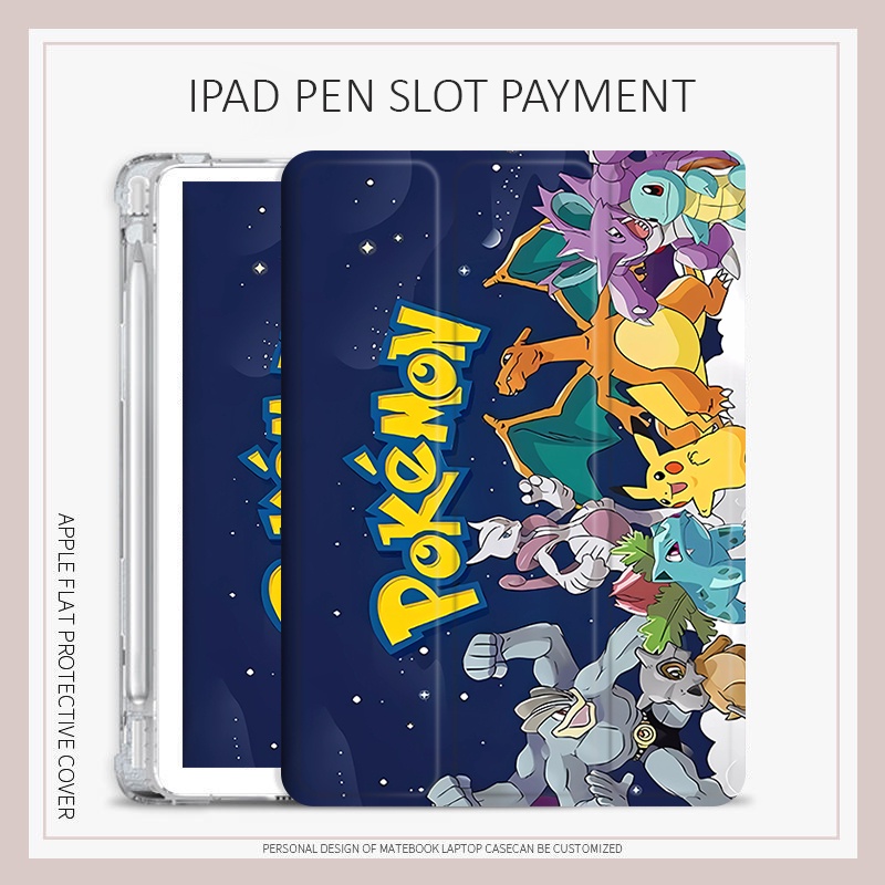 เคส ลายโปเกม่อน พร้อมช่องใส่ปากกา สําหรับ ipad air 1 2 3 4 5 mini 4 5 6 10.2 gen 7 8 9 pro 11 2022 10.9 gen10 air7 gen11 mini7