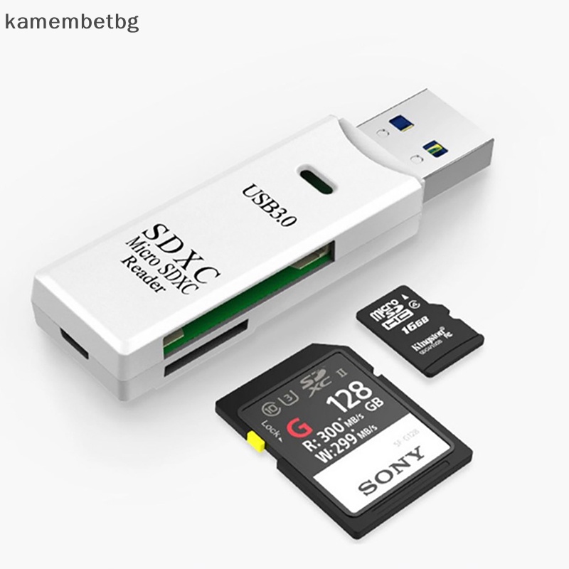 Kamembetbg 2 IN 1 อะแดปเตอร์การ์ดรีดเดอร์ USB 3.0 Micro SD TF ความเร็วสูง สําหรับแล็ปท็อป