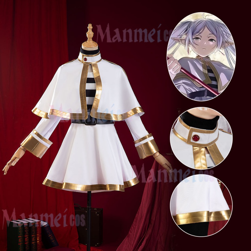 【Manmei】FRIEREN คอสเพลย์คอสตูมอะนิเมะใหม่ FRIEREN AT THE FUNERAL ชุดคอสเพลย์ + เสื้อคลุม + วิกผม + อุปกรณ์เสริมครบชุดฮาโลวีนคาร์นิวัลอะนิเมะปาร์ตี้คอสเพลย์เครื่องแต่งกาย
