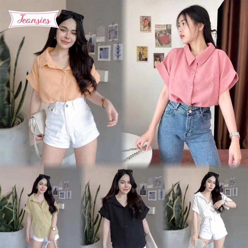 (เสื้อผ้าพร้อมส่ง) เชิ้ตคอปกฮาวาย แขนสั้น ทรงเกาหลี