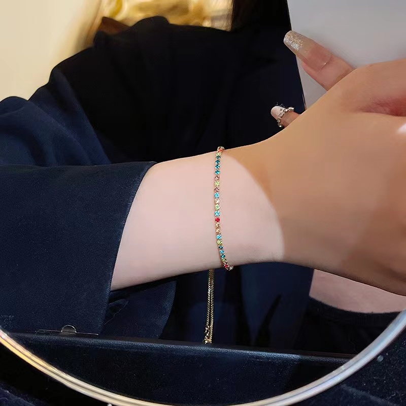 สร้อยข้อมือ ประดับเพทาย สีสันสดใส เหมาะกับเป็นของขวัญ สําหรับผู้หญิง