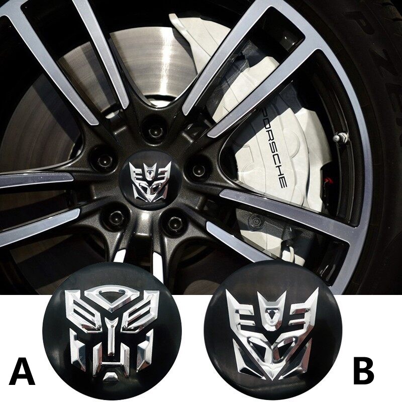 *พร้อมสต็อก*4 ชิ้น/แพ็ค 56 มม. Transformers Autobots Decepticons สติ๊กเกอร์ตัวรถสติ๊กเกอร์ศูนย์ล้อศูนย์ล้อ Hub Caps สติกเกอร์