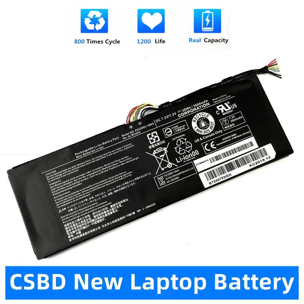 แบตเตอรี่แล็ปท็อป PA5209U-1BRS PA5209U 7.2V  For Toshiba Satellite L10W-C L10-B003 L15W-B1302 L15W-B