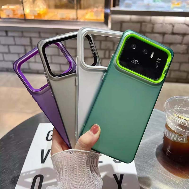 หรูหรา IMD Matte Double Layer สีเงินเคสโทรศัพท์สําหรับ Xiaomi 14 Ultra 13 12 12X 12S Ultra 13T Mi 11 Lite Pro Gradient แฟชั่นปลอกปกหลัง