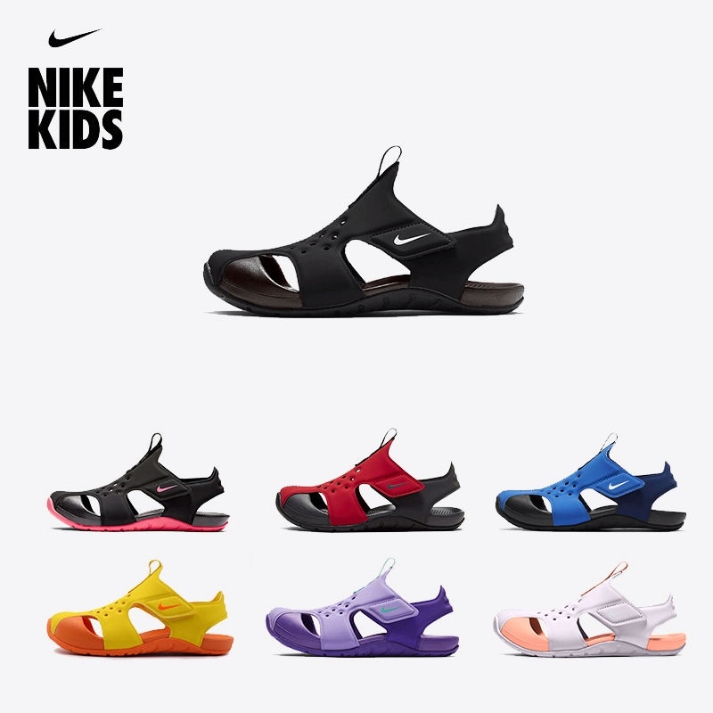 *พร้อมกล่อง* Nk Size22 ถึง Size35 รองเท้าแตะเด็กผู้หญิงเด็กเด็กรองเท้าโรงเรียนกีฬาลําลองระบายอากาศเปิดนิ้วเท้ารองเท้าแตะชายหาด
