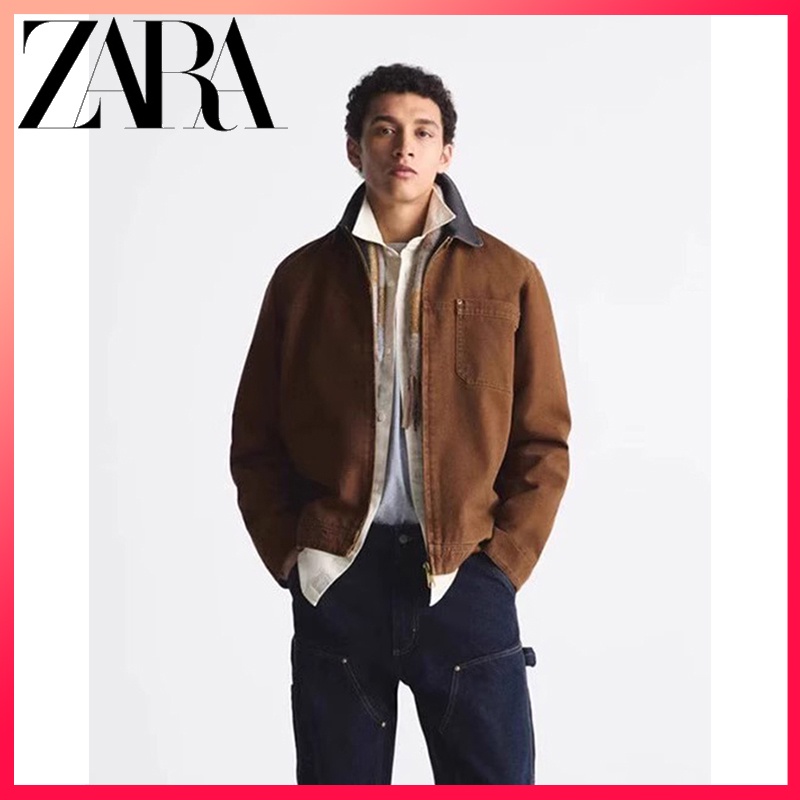 ZARA Autumn Mens Maillard Textured Jacket